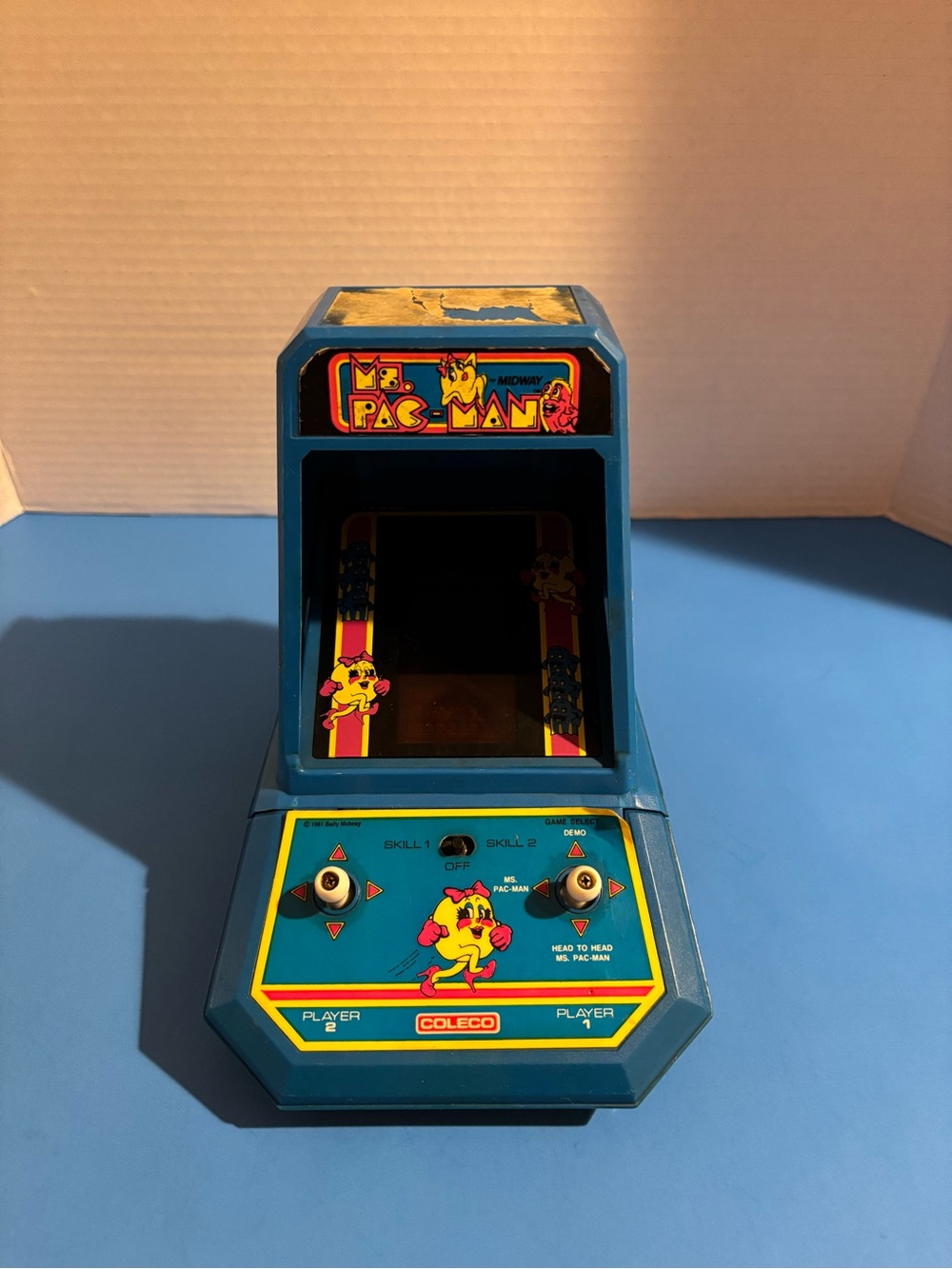 1981 Coleco Ms. Pac-Man table top arcade - For repair, see description